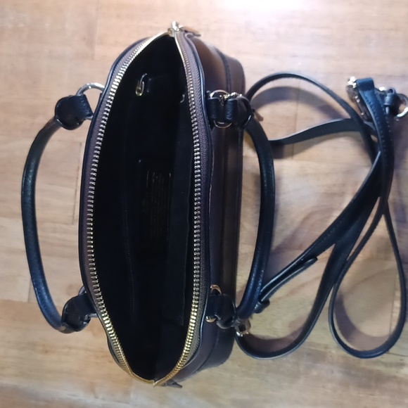 Authentic Coach mini Cora Dome Bicolor Satchel Leather Bag w/Crossbody strap - Picture 5 of 7